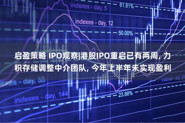 启盈策略 IPO观察|港股IPO重启已有两周, 力积存储调整中介团队, 今年上半年未实现盈利